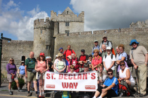 St. Declan's Way Walkers at Cahir Castle