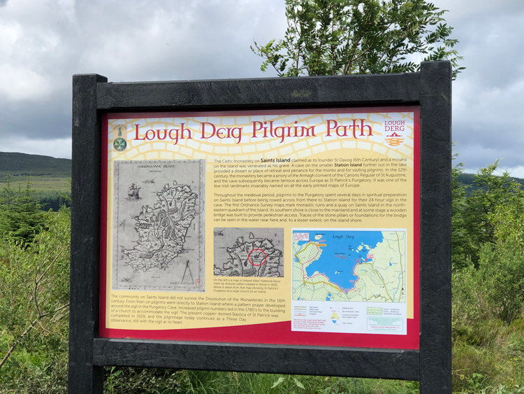 One of six information boards along the Pilgrim Path.