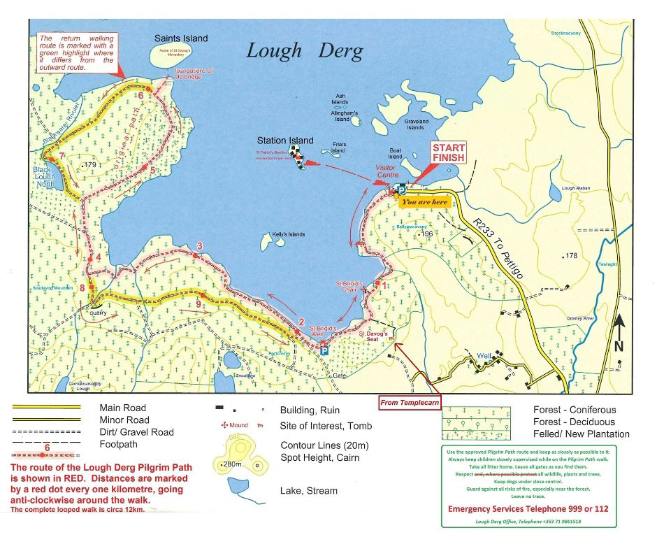 Map of the Lough Derg Pilgrim Path
