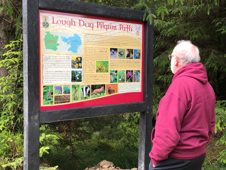Information Board detailing some of the Fauna & Flora along the Pilgrim Path